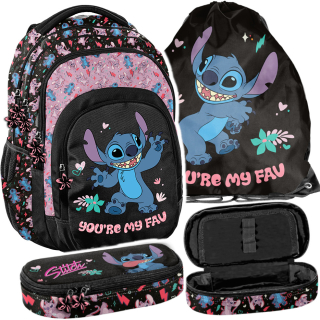 Viackomorový školský batoh Lilo i Stitch Paso, viacfarebný, 19 l + 3 ďalšie produkty